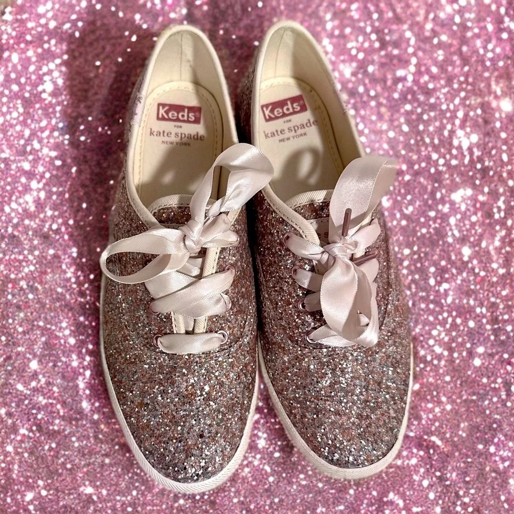 Keds for Kate spade New York Champion Glitter USA 6M Women’s in Box Satin Laces - Picture 2 of 13